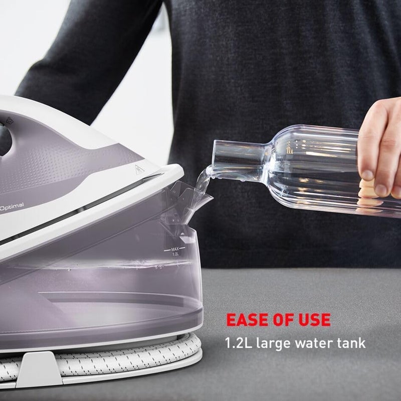 تيفال مكواة بالبخار TEFAL Express Optimal | مضخة بقوة 5.3 بار | إنتاج بخار يصل إلى 250 جرام في الدقيقة | خاصية تعزيز البخار (Steam Boost) | تصميم فائق الصغر (Ultra-Compact) | تقنية تنظيف الرواسب الكلسية (Calc Clear Technology) | سعة خزان البخار 1.2 لتر | قاعدة مكواة مزودة بتقنية Xpress Glide | لون أبيض | ضمان لمدة سنتين | الرقم المنتج: SV4111E0 - Image 4