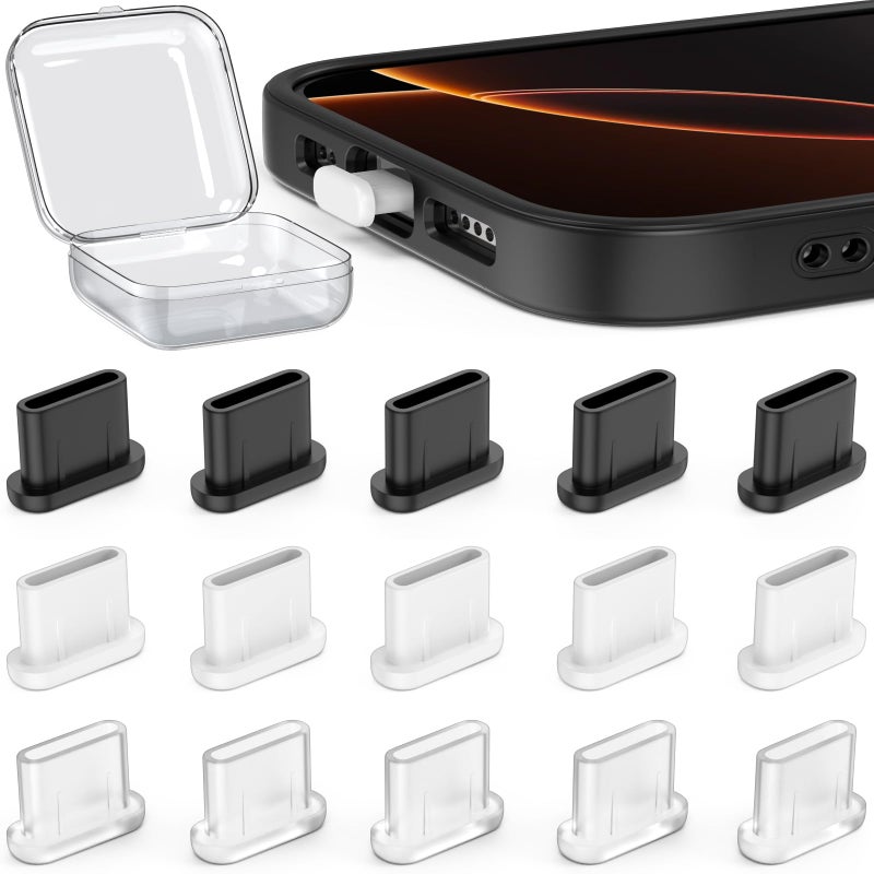 iMangoo 15 Pack USB C Dust Plug Cover for iPhone 17 17e Air 16 16e 15 Pro Max Silicone Cover Waterproof Protection USBC Type C Charging Port Cap Cell Phone Charger Protector for SamsungGalaxy S26 Ultra S25 - Image 3