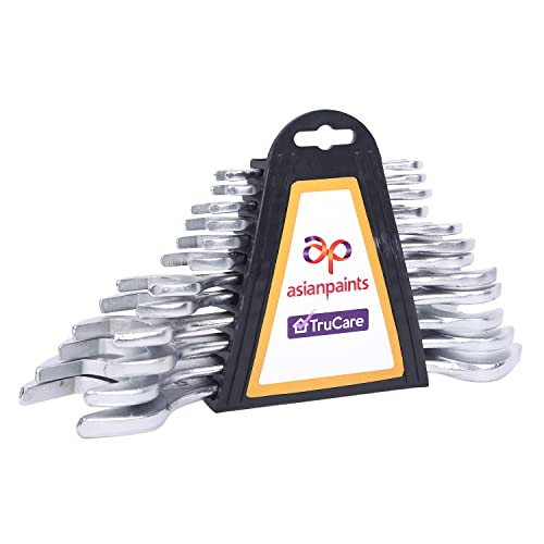 Asian Paints TruCare 12-in-1 Pcs Double Open-End Jaw Spanners Wrench Set | Carbon Steel with Rust & Corrosion Resistant Chrome Plating & Satin Finish | Multipurpose DOE Jaw Spanners Tool Kit - Image 2