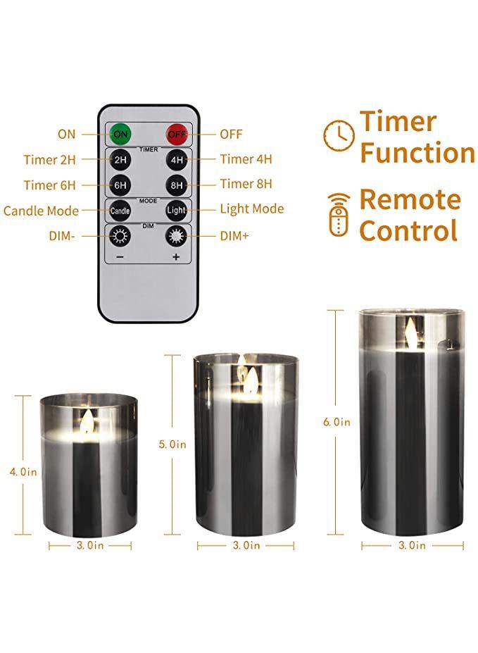 general 3-Piece LED Flameless Candle Set With Remote Control Led Electronic Candles Smokeless Candles Holiday Decoration Atmosphere Props - Image 2