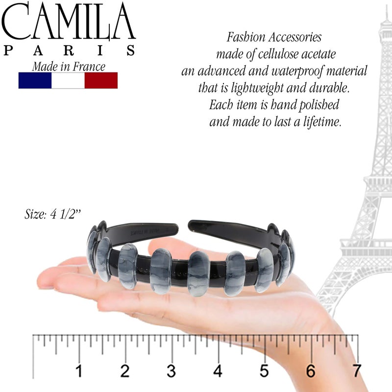 Camila Paris MP854 French Headband for Women, Strong Hold Grip Women's Hair Band, Very Flexible, No Slip and Durable Styling Girls Hair Accessories, Made in France with Cellulose - Image 3