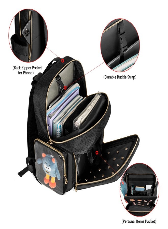 Prokva Ita Backpack Pin Display Bag with Inserts for Pins, Cute Ita Bag for Anime Cosplay and Concert, Black (Patent Design) - Image 3