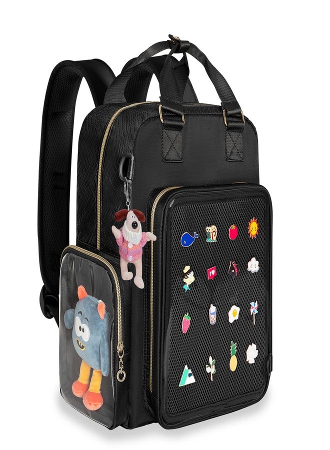 Prokva Ita Backpack Pin Display Bag with Inserts for Pins, Cute Ita Bag for Anime Cosplay and Concert, Black (Patent Design) - Image 1