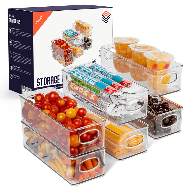 ClearSpace Plastic Pantry Organization and Food Storage Bin  Great Kitchen Organization and Kitchen Storage  Fridge Organizer Bins Pantry Storage  6 Pack
