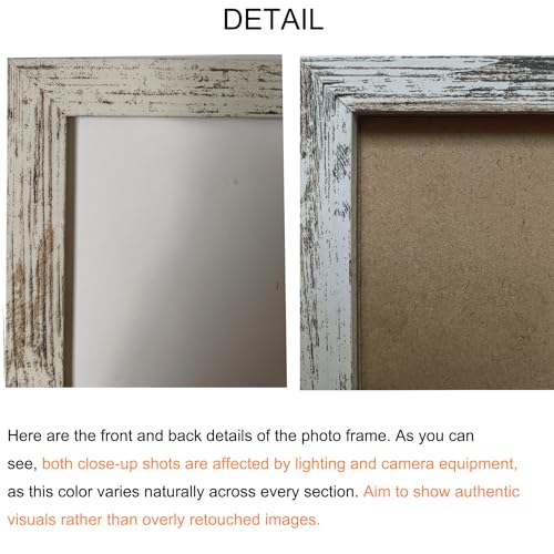 BESCRCL 8x10 Picture Frame Distressed White Set of 6, Display Pictures 5x7 with Mat or 8x10 Without Mat for Wall Mounting or TableTop - Image 5