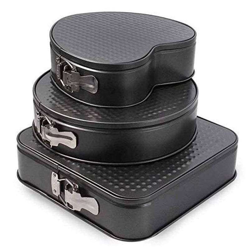 Non-stick Springform Cake Pan Set - 3 Pcs - Black