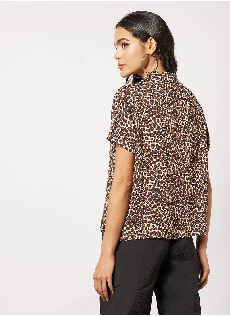 Daisy Street Leopard Print Shirt