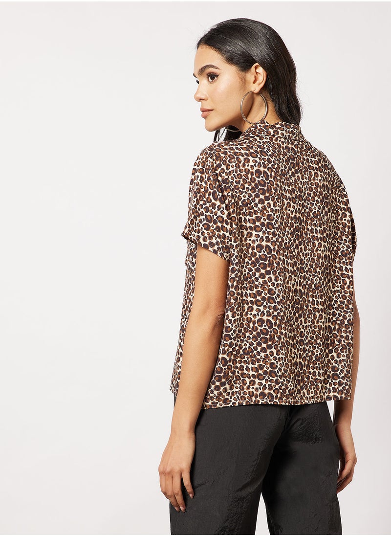 Daisy Street - Leopard Print Shirt - Image 1