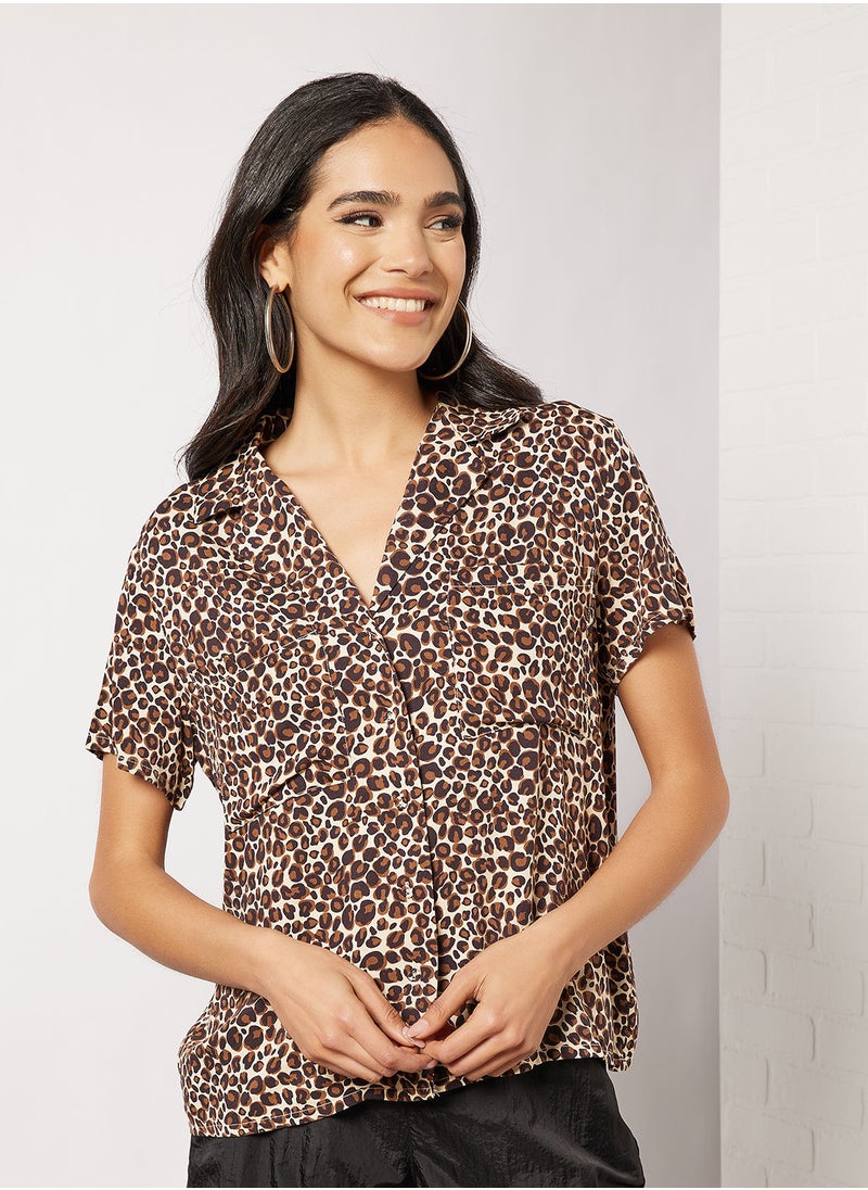 Daisy Street - Leopard Print Shirt - Image 1