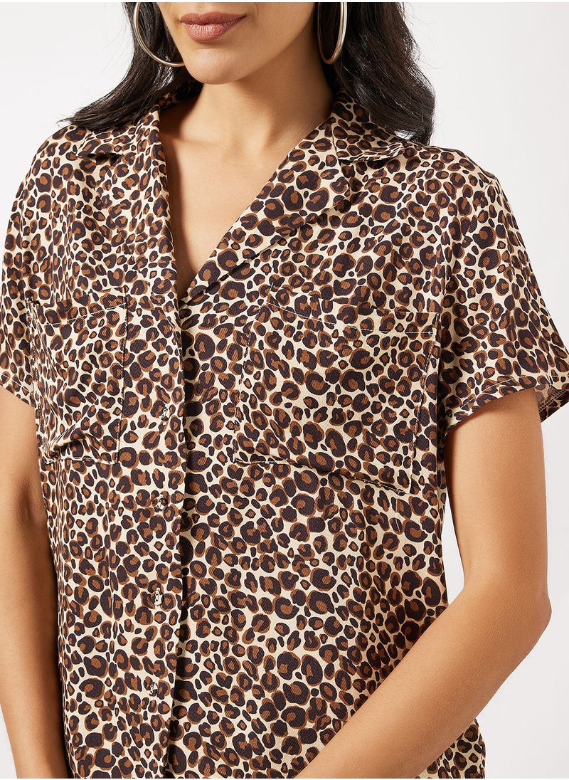 Daisy Street - Leopard Print Shirt - Image 1