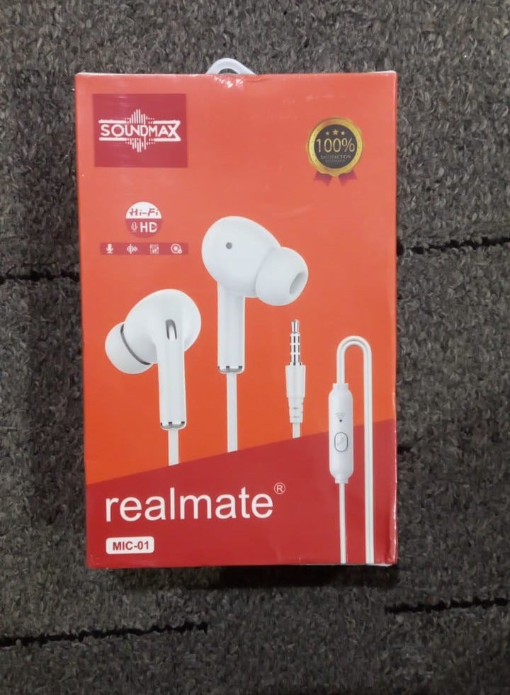 Soundmax In-Ear Stereo Earphones with Hi-Fi Sound and Built-In Microphone - Image 1