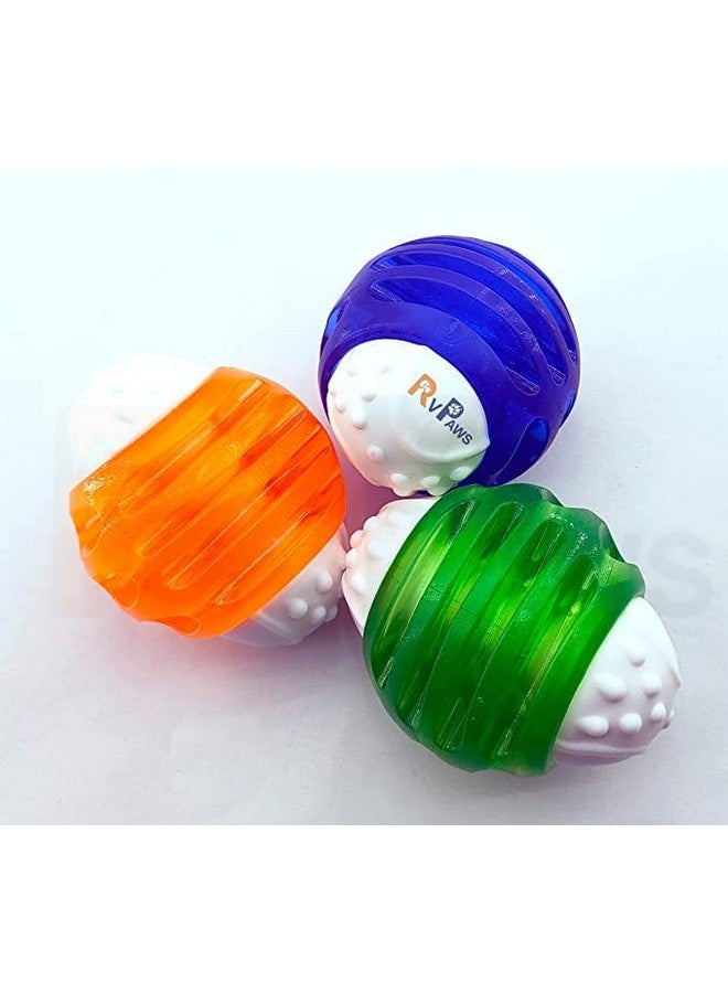 كرة مطاطية طبيعية متينة تصدر أصواتًا مرحة عند دحرجتها أو هزها، لعبة كرة ضاحكة مثالية للكلاب المتوسطة والصغيرة - متعددة الألوان - عبوة من قطعة واحدة - Image 1