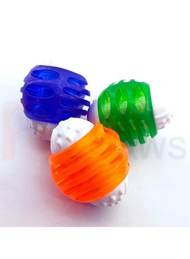 كرة مطاطية طبيعية متينة تصدر أصواتًا مرحة عند دحرجتها أو هزها، لعبة كرة ضاحكة مثالية للكلاب المتوسطة والصغيرة - متعددة الألوان - عبوة من قطعة واحدة - Image 2