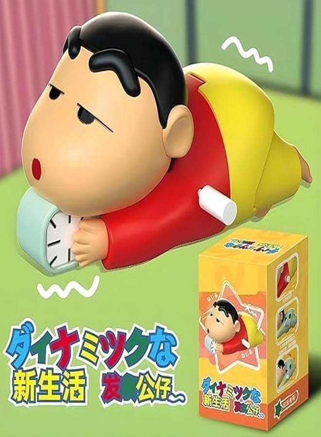 GIGGLE TREE Shinchan Manual Clockwork Toy, 5CM Anime Character, Crawling Push Toy, Children's Birthday Gift Figure, Red and Yellow (Shinchan A) - Image 4
