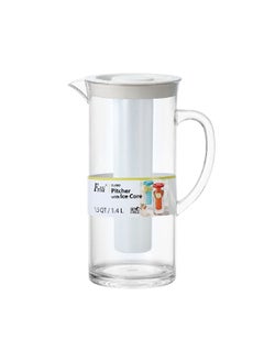Claro Elegant Design BPA-Free Pitcher with Ice Core Clear and White 1.4 Liter NPJPC-660