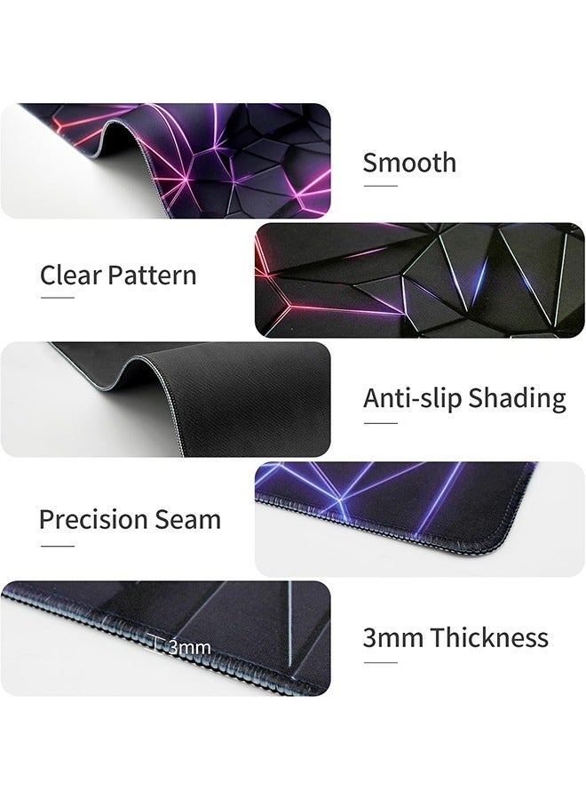 FONE Large Mouse Pad Extended Gaming Mouse Pad Non-Slip Rubber Base Mouse pad Office Desk Mat Desk Pad Smooth Cloth Surface Keyboard Mouse Pads for Computers (800 * 300 * 3mm） - Image 5