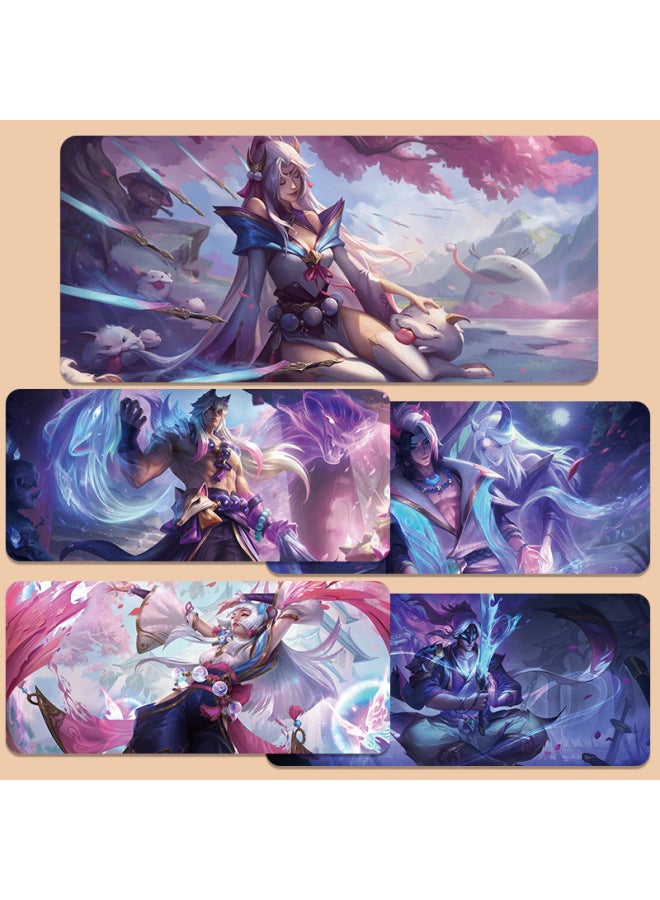 League Of Legends Mouse Pad Oversized Thickened Boys Animation E-Sports Game LOL Keyboard Pad Office Desk Mat-Color:800*300*3mm-Pattern:Soul Lotus-easy  - Image 2