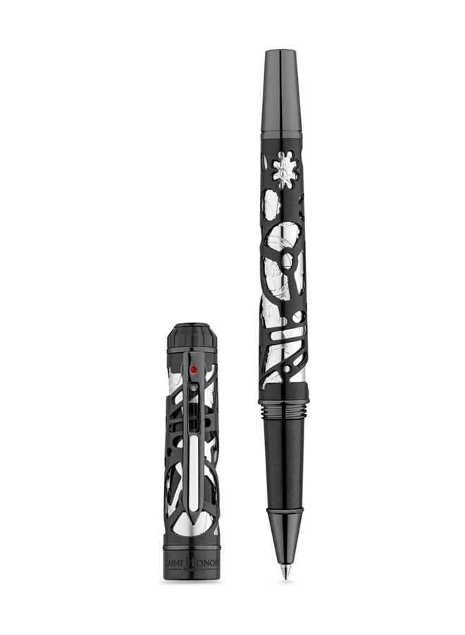 سانت هونور Saint Honore Monceau Ion Plated Gun & Silver With Stainless Steel Inlay Pen - 6811 71N - 143MM