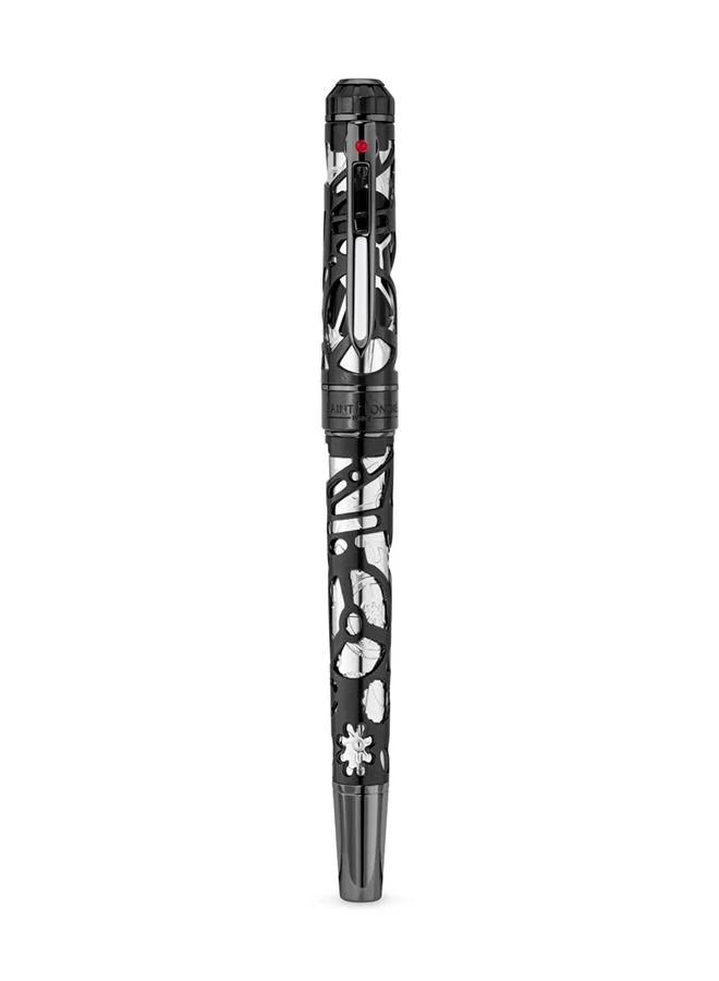 سانت هونور Saint Honore Monceau Ion Plated Gun & Silver With Stainless Steel Inlay Pen - 6811 71N - 143MM