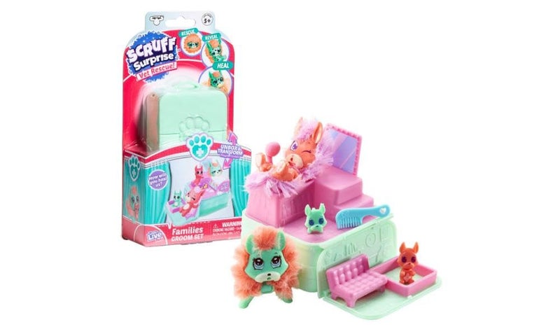 Scruff a luvs Little Live Pets Scruff Surprise Vet Rescue - Groom Set with Dog Family - Mini Collectible Scruff-a-Luvs - Image 1