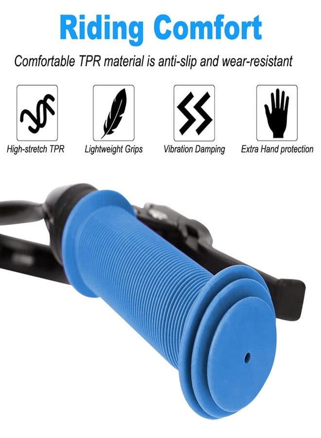 Kutrick Kids Bicycle Grips - 105mm Handlebar Grips with Mushroom Pattern for Kids' Bike, Balance Bike, Kick Scooter (Blue) - Image 2