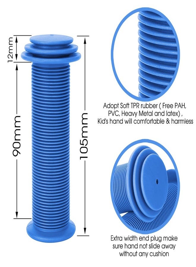 Kutrick Kids Bicycle Grips - 105mm Handlebar Grips with Mushroom Pattern for Kids' Bike, Balance Bike, Kick Scooter (Blue) - Image 3