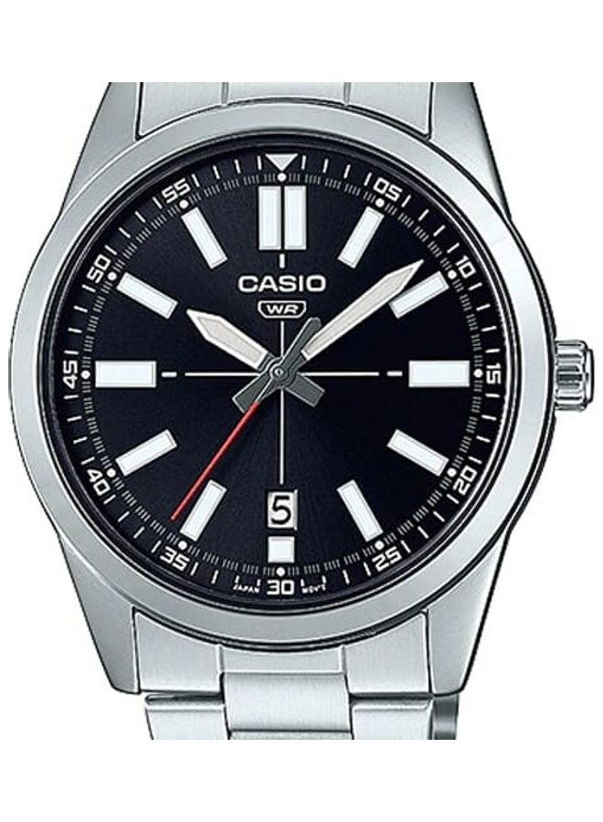 CASIO Men Black Dial Stainless Steel Band Analog Wrist Watch MTP-VD02D-1EUDF - Image 3
