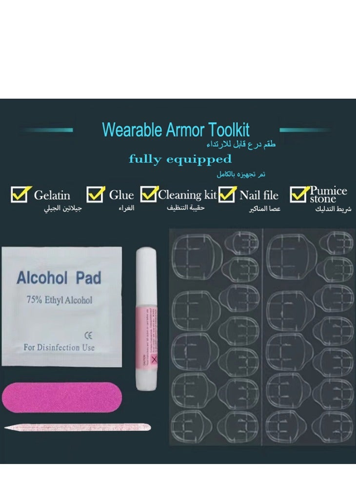 جوسكوين أظافر صناعية، 24 قطعة، أظافر صناعية مربعة بزخارف زهور النحل: حلاوة الصيف على أطراف أصابعك! سهلة التطبيق، ذاتية اللصق، وقابلة للإزالة. أظافر أكريليك مع مجموعة غراء. - Image 4