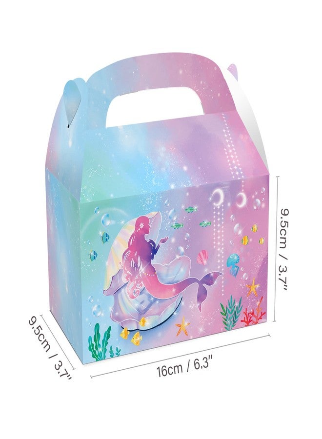 LOCHSOEL Mermaid Birthday Party Gift Treat Gable Boxes ，Supplies Under The Sea Theme Favor Decorations Candy Goodie Boxes for Girl's Birthday Party、Events and Baby Shower（12Pcs - Image 2