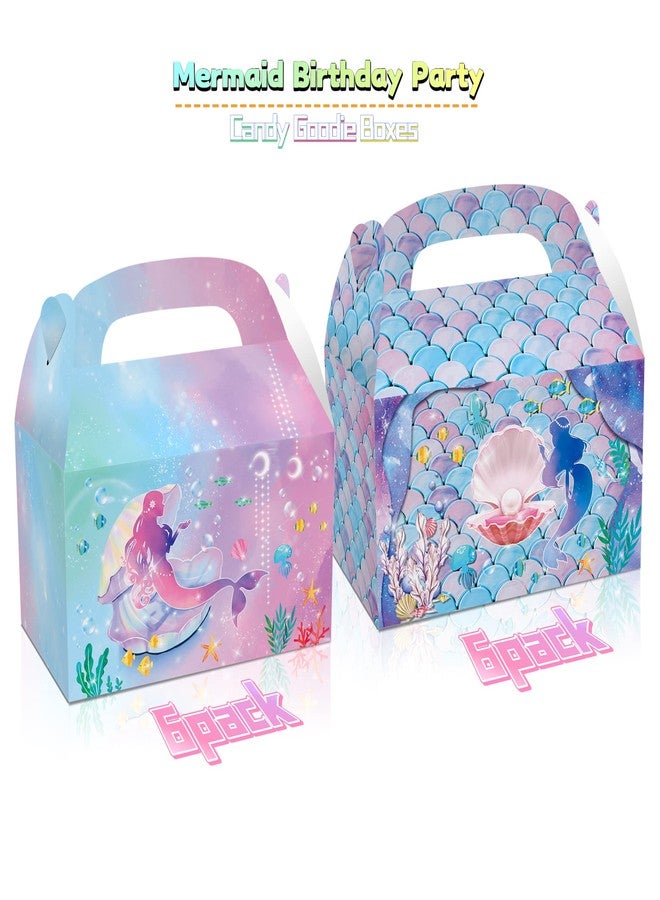 LOCHSOEL Mermaid Birthday Party Gift Treat Gable Boxes ，Supplies Under The Sea Theme Favor Decorations Candy Goodie Boxes for Girl's Birthday Party、Events and Baby Shower（12Pcs - Image 3