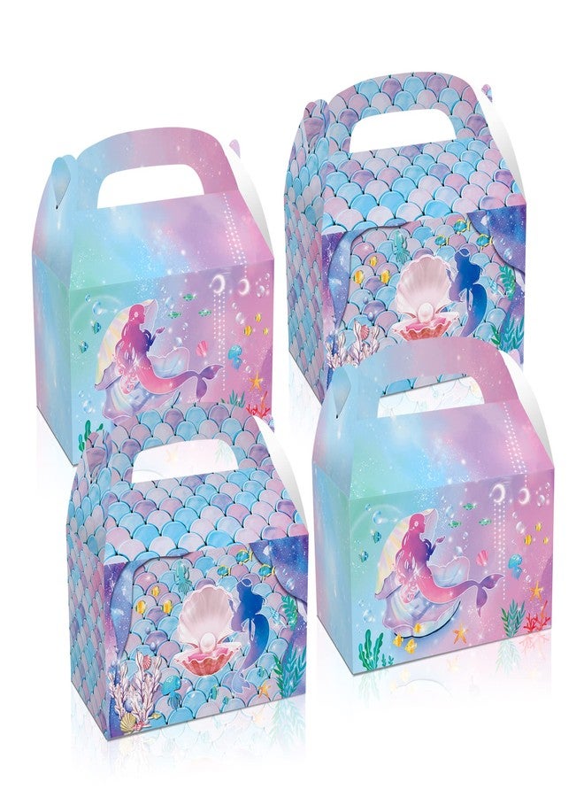 LOCHSOEL Mermaid Birthday Party Gift Treat Gable Boxes ，Supplies Under The Sea Theme Favor Decorations Candy Goodie Boxes for Girl's Birthday Party、Events and Baby Shower（12Pcs - Image 1