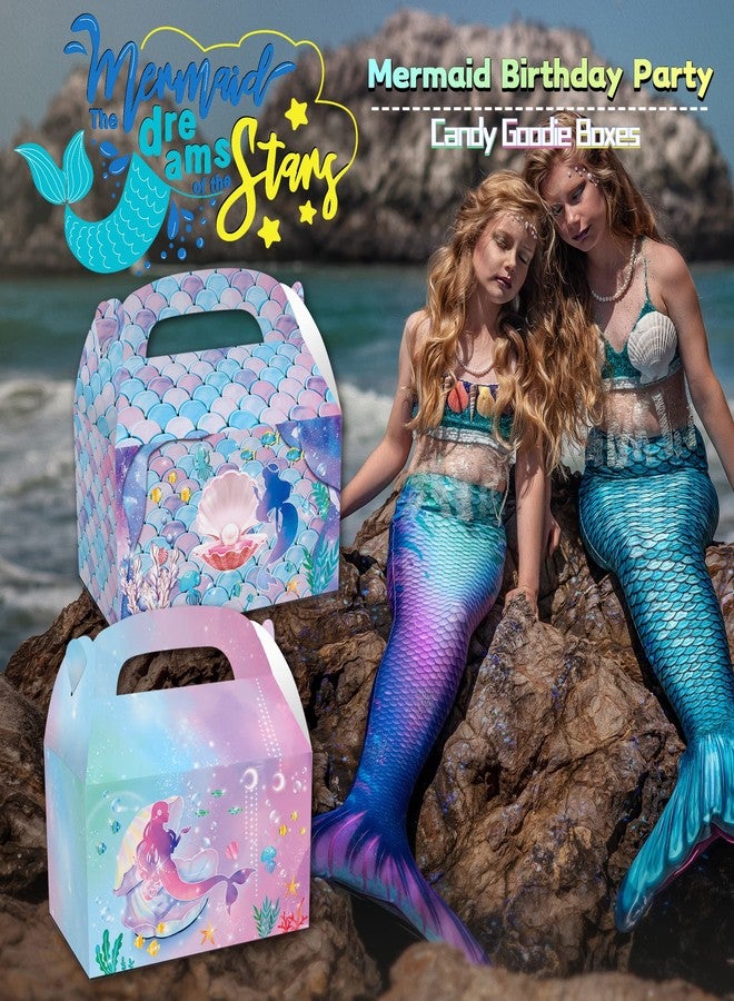 LOCHSOEL Mermaid Birthday Party Gift Treat Gable Boxes ，Supplies Under The Sea Theme Favor Decorations Candy Goodie Boxes for Girl's Birthday Party、Events and Baby Shower（12Pcs - Image 4