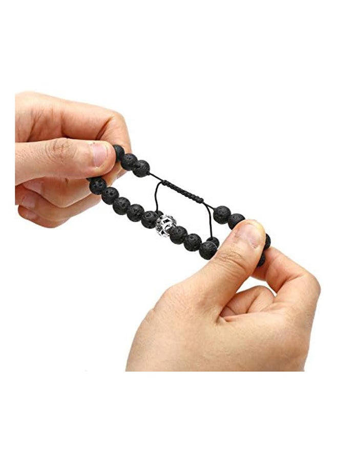 Top Plaza 2 Pcs Healing Crystal Stone Bead Elastic Stretch Bracelet Adjustable Gemstone Beaded Braided Bracelets Yoga Meditation Reiki Balancing Quartz s Mens Couples, Stone  - Image 4