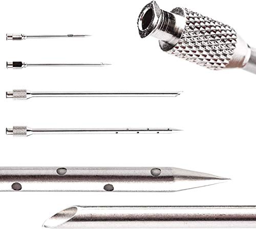 Milagroso Meat Injector Syringe Stainless Steel Outdoor Meat Kit Marinade Flavor Food Injector Syringes with 4 Marinades Needles Grill Smoker Injectors Professional Syringe Held Culinary Barbecue Tool For BBG - Image 2