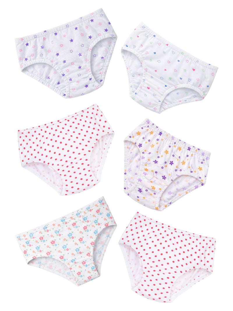 BODYCARE Kids Girls Panty Ultrasoft Underwear 100% Cotton Multicolor Soft Comfortable | Skin Friendly | Innerwear Pack of 6-Assorted (KIA6501-PK004_P6) - Image 1