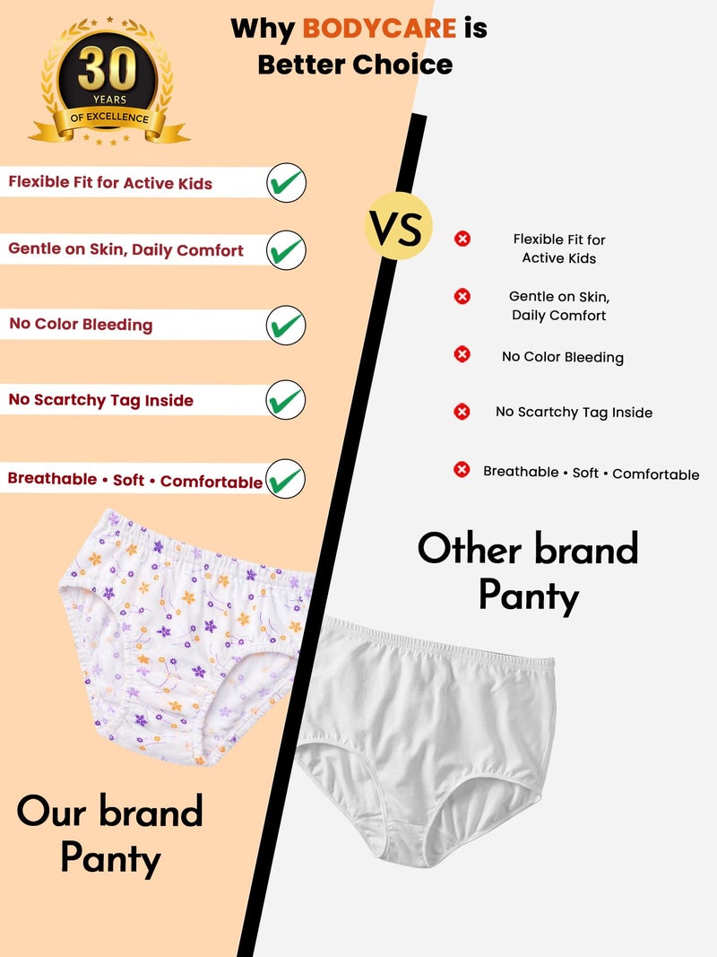 BODYCARE Kids Girls Panty Ultrasoft Underwear 100% Cotton Multicolor Soft Comfortable | Skin Friendly | Innerwear Pack of 6-Assorted (KIA6501-PK004_P6) - Image 5