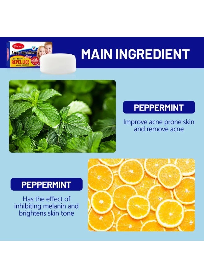 Disaar صابون طارد القمل الطبيعي اليدوي 100 جرام - صابون حمام مضاد لحب الشباب وإزالة البقع الداكنة وتفتيح البشرة - Image 5