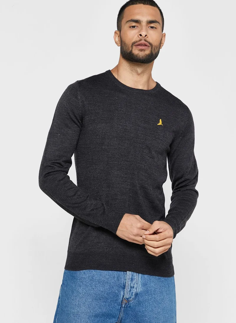 BRAVE SOUL Bravesoul Crew Neck Jumper. Flat Knit.