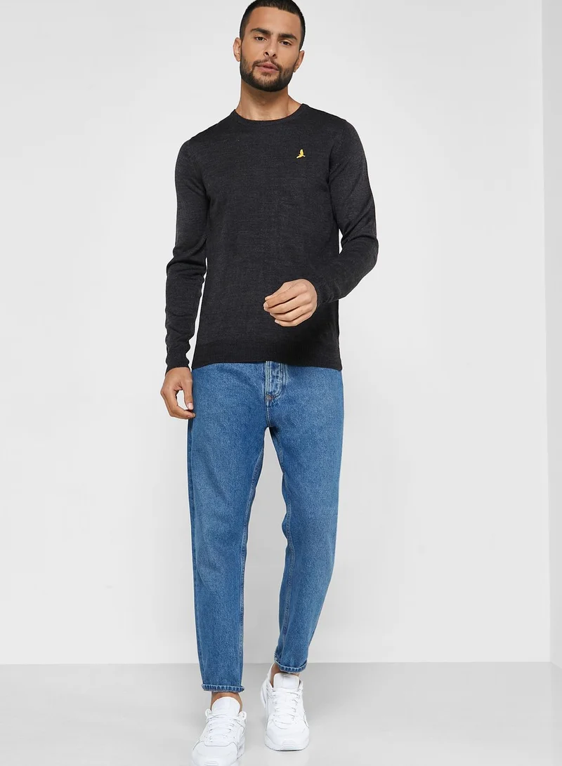 BRAVE SOUL Bravesoul Crew Neck Jumper. Flat Knit.