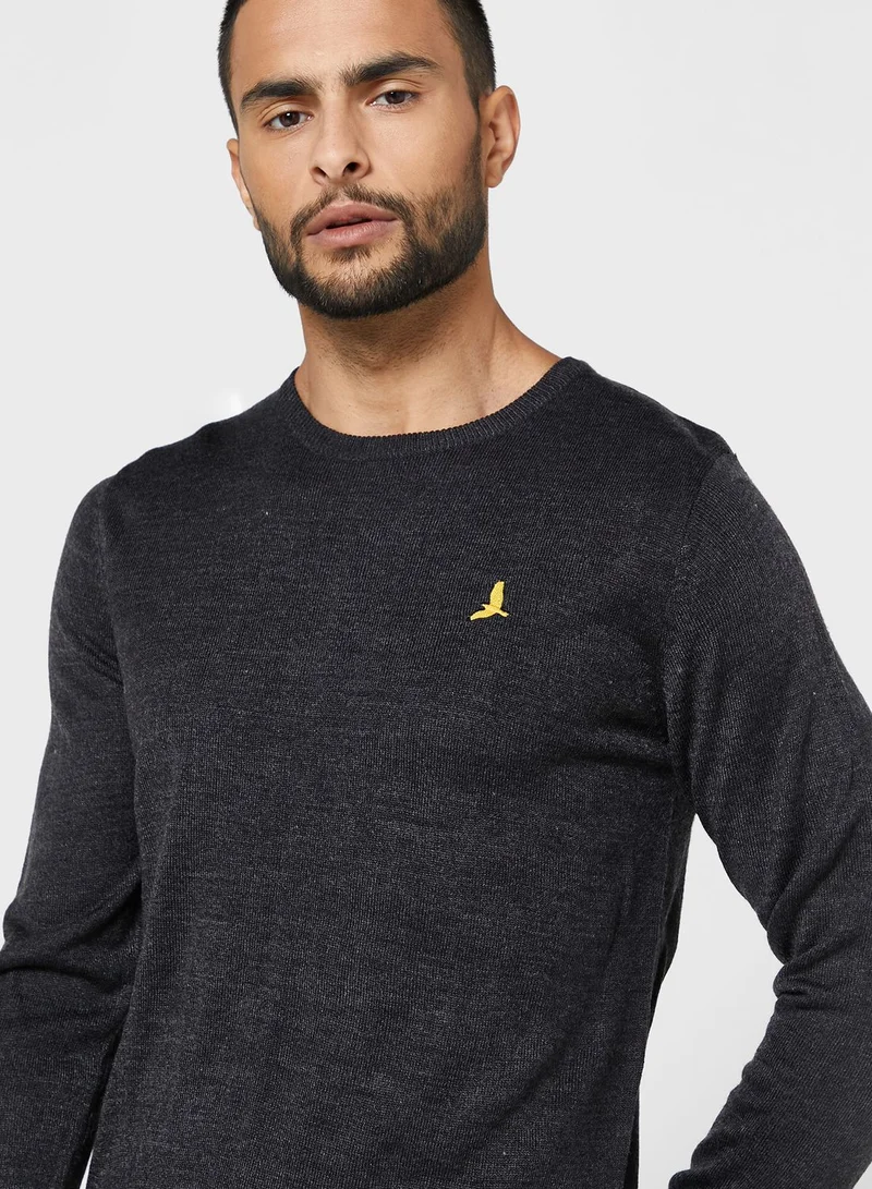 BRAVE SOUL Bravesoul Crew Neck Jumper. Flat Knit.