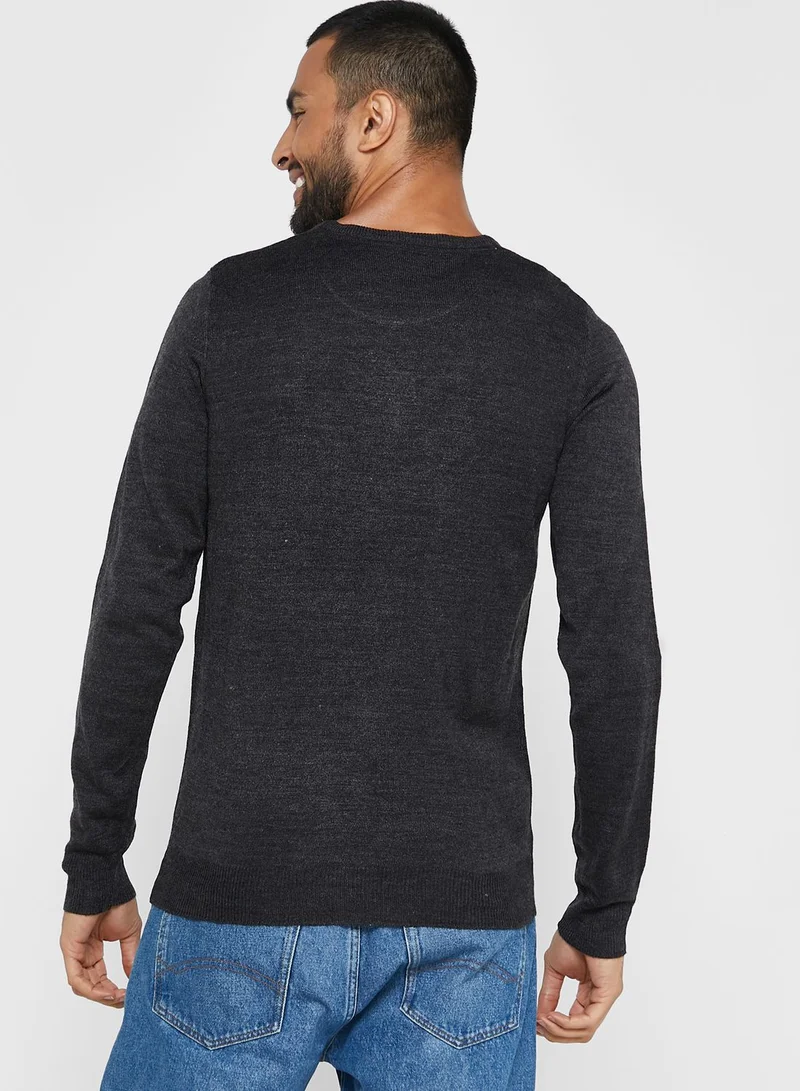 BRAVE SOUL Bravesoul Crew Neck Jumper. Flat Knit.