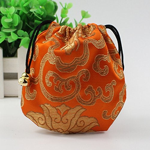 Vafon Chinese Silk Brocade Embroidered Drawstring Jewelry Pouch Bag Colors Value Set 34 pcs - Image 3
