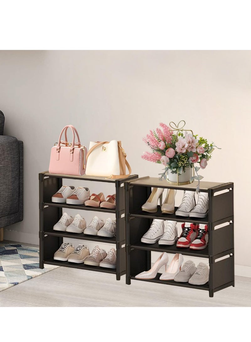 XiuWoo 8 Tier Shoe Rack, widened version, Shoe Storage Rack for Closet Entryway Tall Slim, Vertical Shoe Rack, Shoe Organizer for 10-14 Pairs of Shoes, Space Saving Corner Shelf Shoe - Image 3