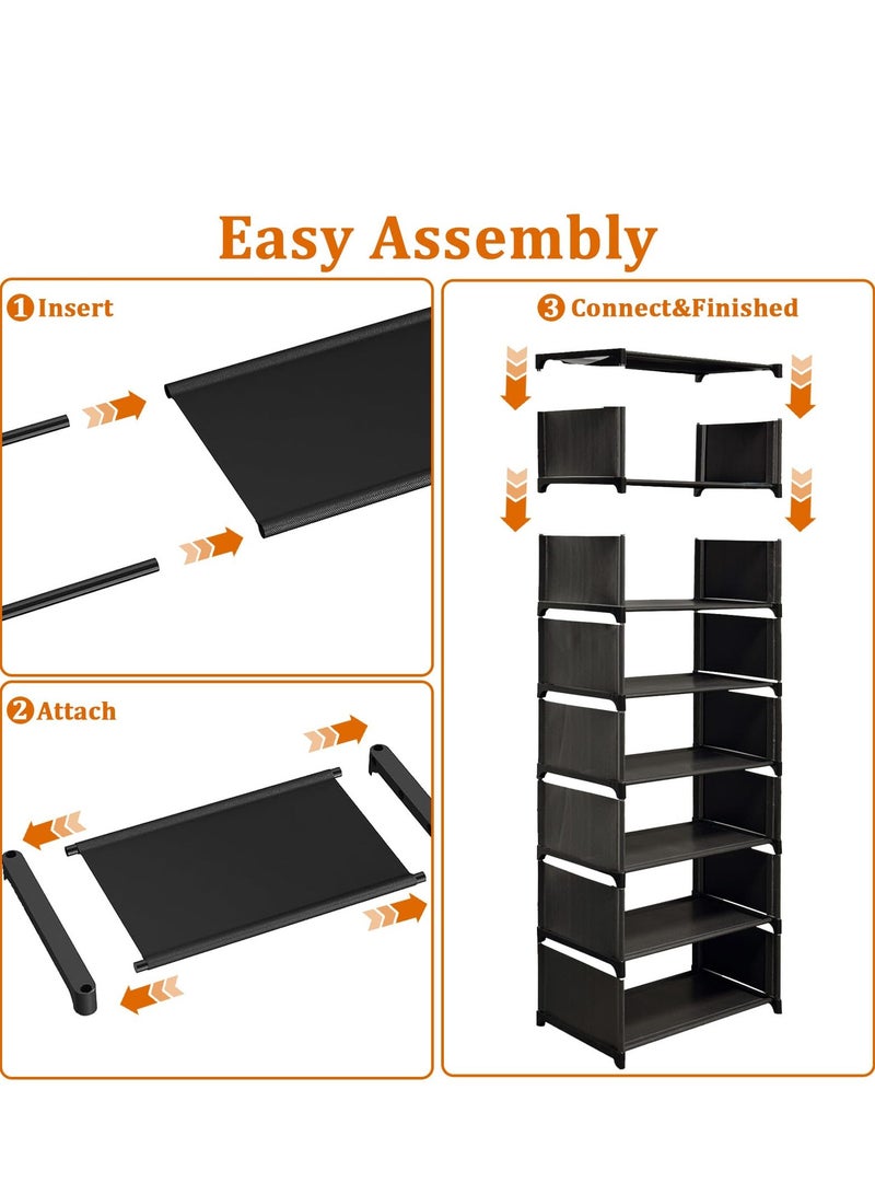 XiuWoo 8 Tier Shoe Rack, widened version, Shoe Storage Rack for Closet Entryway Tall Slim, Vertical Shoe Rack, Shoe Organizer for 10-14 Pairs of Shoes, Space Saving Corner Shelf Shoe - Image 4