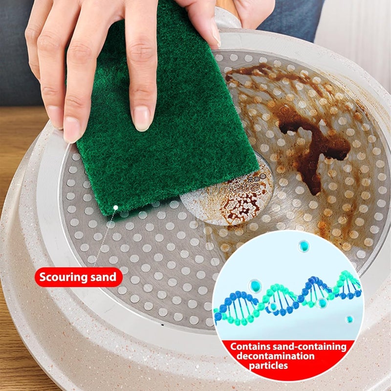 Cozron Cozron Multipurpose Scratch Proof Kitchen Utensil Scrubber PadScrubber Sponge for PantryScrubbing Pads for Dishwashing Bathroom and Toilet Washing Floor Cleaning Green10 Pcs - Image 2