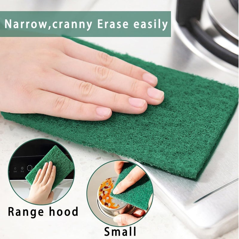 Cozron Cozron Multipurpose Scratch Proof Kitchen Utensil Scrubber PadScrubber Sponge for PantryScrubbing Pads for Dishwashing Bathroom and Toilet Washing Floor Cleaning Green10 Pcs - Image 5