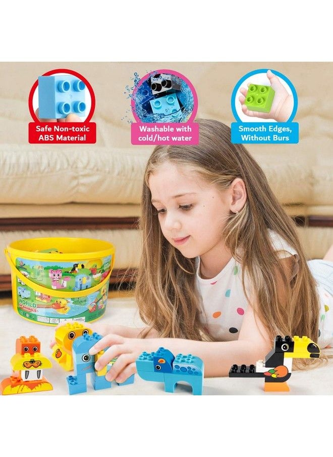 EP EXERCISE N PLAY Building Blocks Set For Toddlers Creative Large Building Bricks Toy Animals Building Kit With Storage Box Preschool Learning Educational Toys For Kids Boys Girls Gifts For 3+ Years Old (122 Pieces)  - Image 4