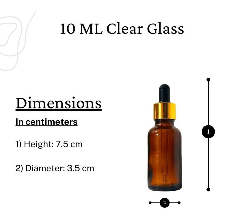 VOW 10 ML Amber Round Empty Glass Bottle Glass Dropper Golden Ring Silicone Black Teat Refillable Reusable Leak Proof for Essential Oils PerfumesPack of 24 - Image 4