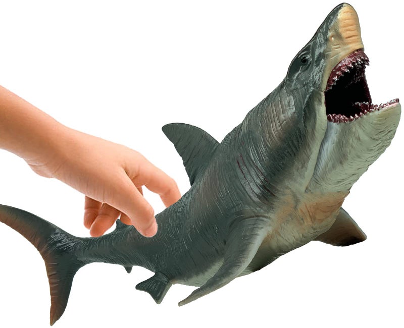 Higherbros Shark Toys with Openable Jaws The Megalodon 11"" Ocean World Realistic Marine Animal Creature Action Figure  Great for Bath Toys  Beach Toys  Birthday Gifts Cake Topper - Image 1