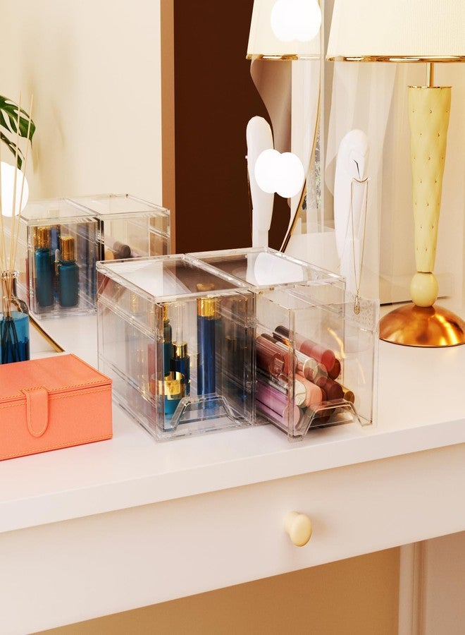 CHANCETSUI 2 Pcs Organizer Drawer, Dustproof Desktop Office Supplies, Clear Desk Accessories - Image 5